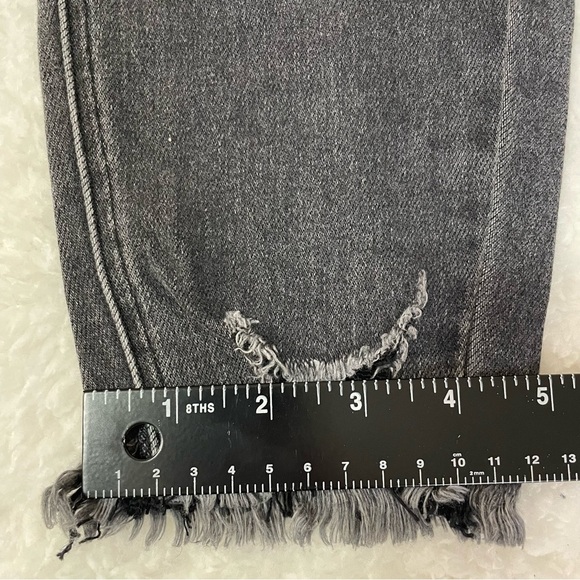 KanCan Jeans Womens 31 Black High Rise Ankle Skinny Distressed Raw Hem Dark Wash - Picture 11 of 12